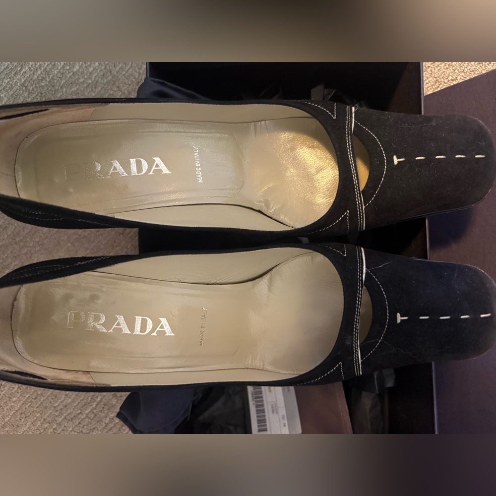 Prada Black Suede Women's Heels